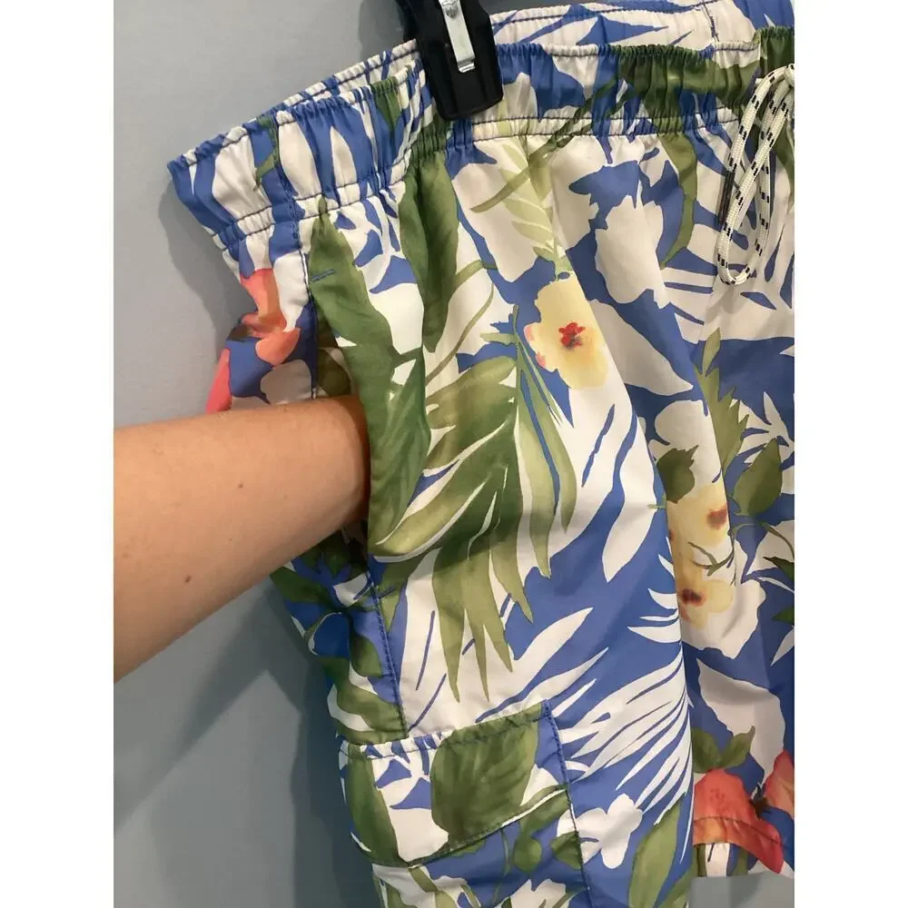 Tommy Bahama Mens Swim Trunks Size XXL Blue Floral Tropical‎ Beach Preppy Shorts
